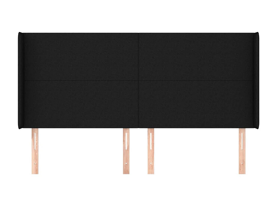 Testiera con orecchie Tessuto Nero 203x16x118/128 cm