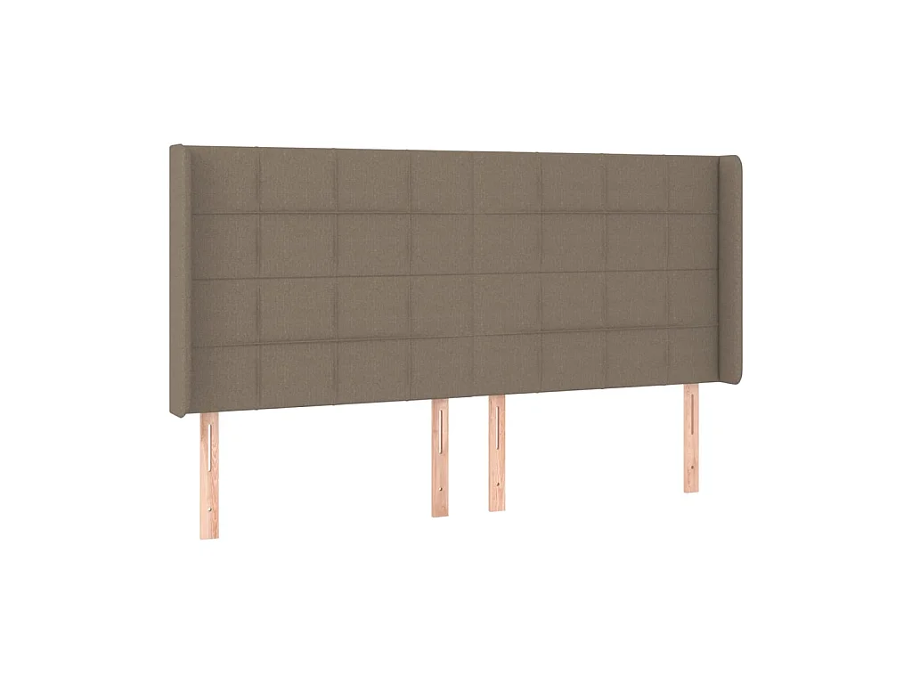 Tête de lit avec oreilles Taupe 203x16x118/128 cm Tissu