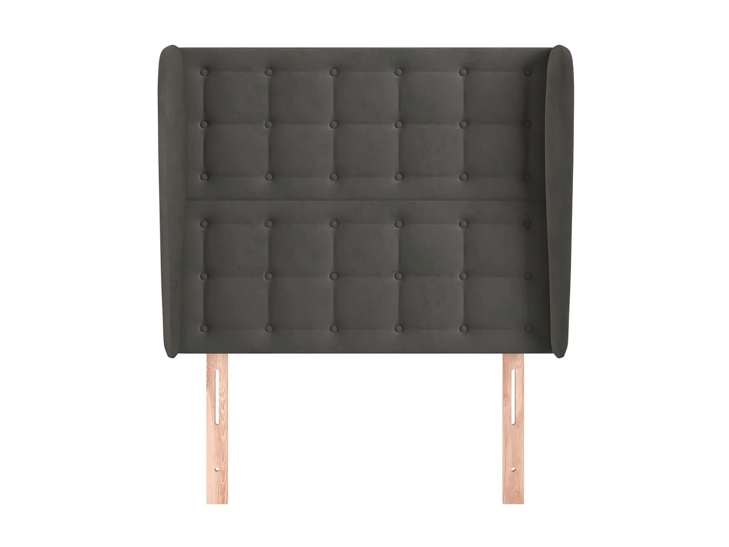 Tête de lit avec oreilles Gris foncé 103x23x118/128 cm Velours