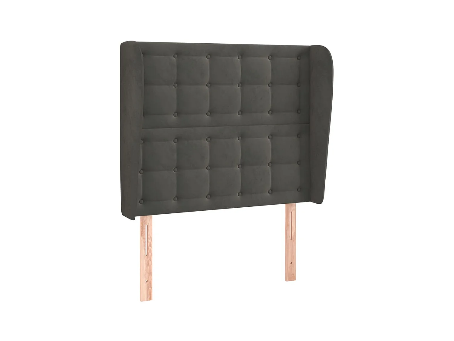 Tête de lit avec oreilles Gris foncé 103x23x118/128 cm Velours