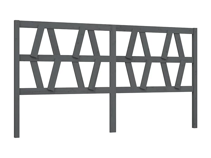 Tête de lit Gris 206x4x100 cm Bois massif de pin