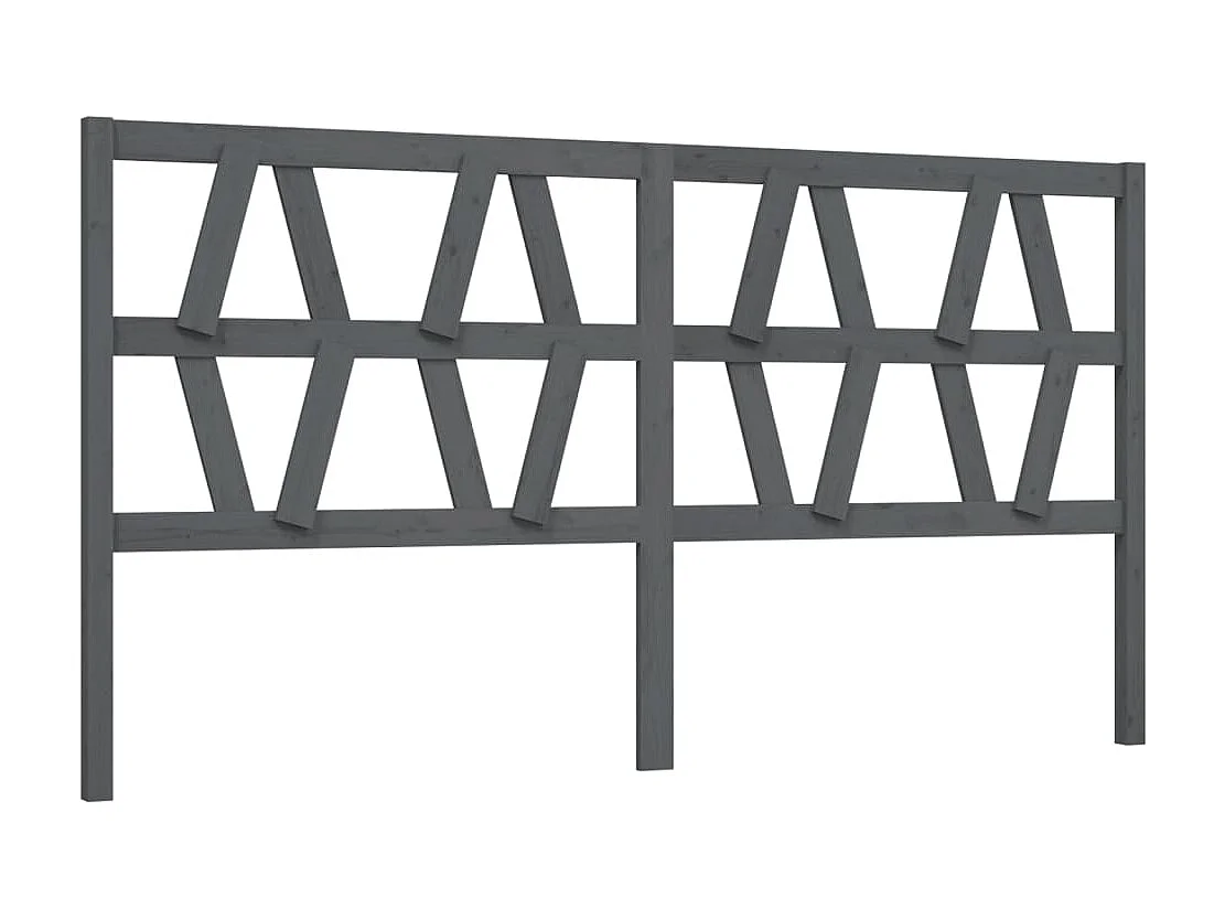 Tête de lit Gris 206x4x100 cm Bois massif de pin