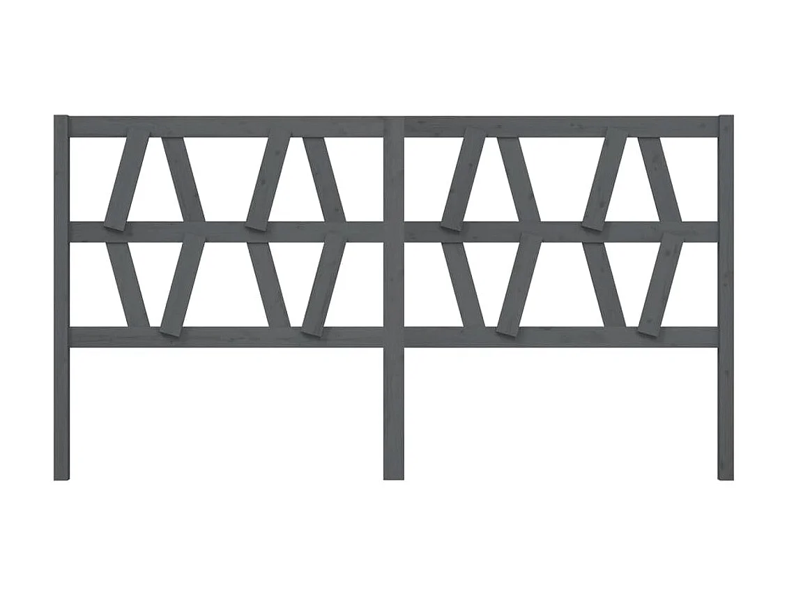 Tête de lit Gris 206x4x100 cm Bois massif de pin