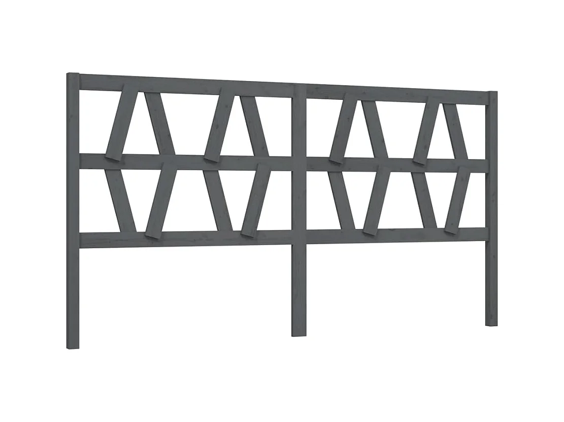 Tête de lit Gris 206x4x100 cm Bois massif de pin