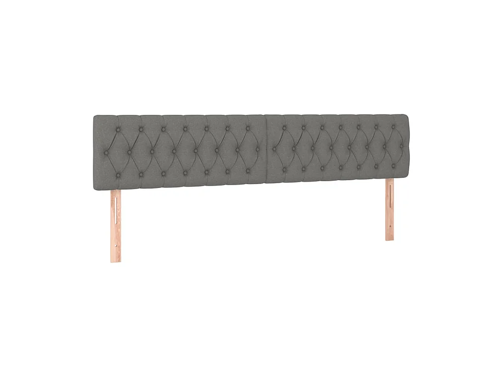 Têtes de lit 2 pcs Gris foncé 100x7x78/88 cm Tissu