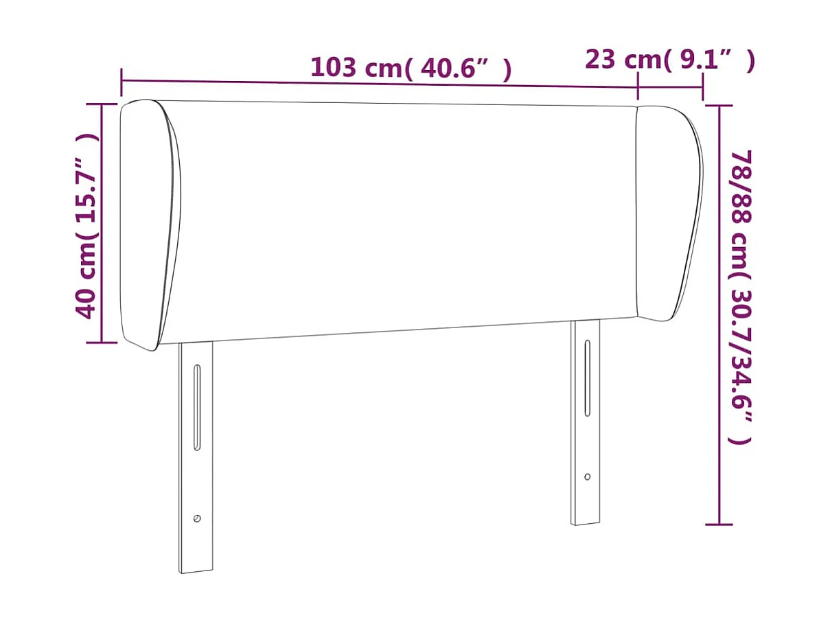 Tête de lit avec oreilles Cappuccino 103x23x78/88 cm Similicuir