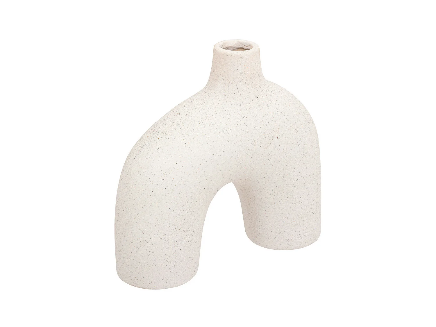 Vase Blanc forme organique en céramique sablée