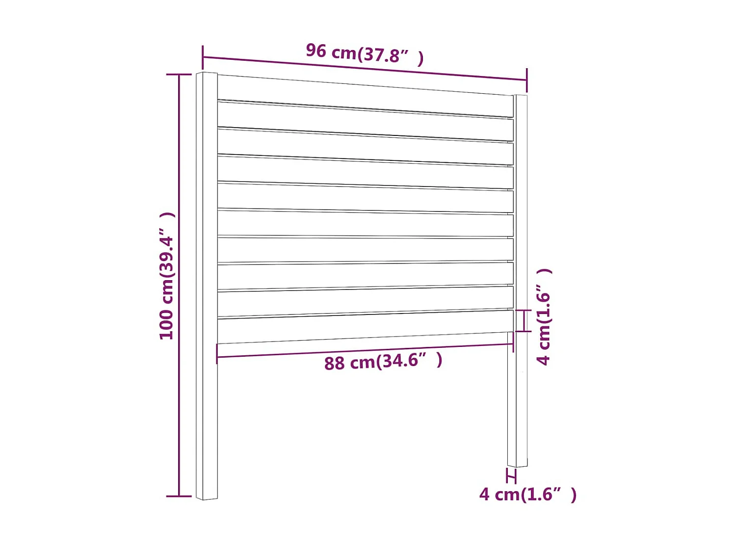 Tête de lit 96x4x100 cm Bois massif de pin