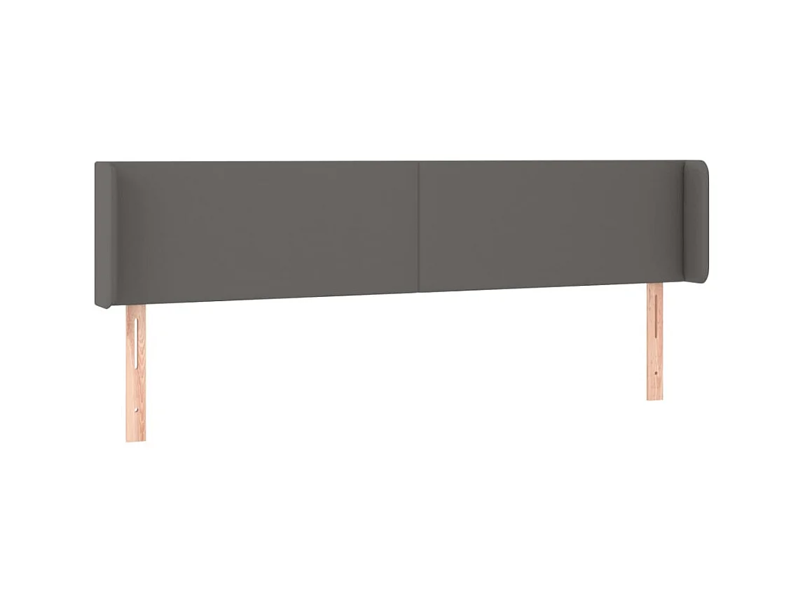Tête de lit avec oreilles Gris 163x16x78/88 cm Similicuir