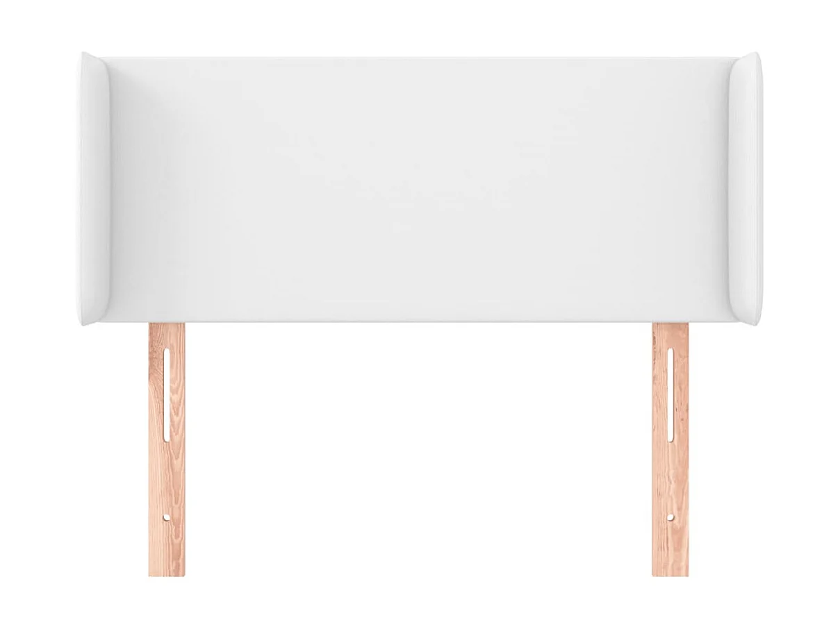 Testiera con orecchie Bianco 103x16x78/88 cm Ecopelle