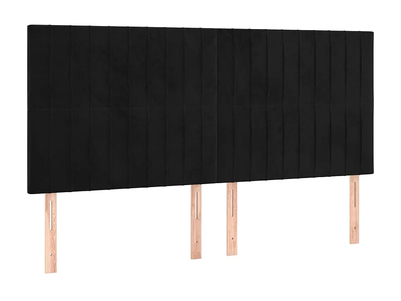 Cabeceiras 4 pcs Preto 100x5x78/88 cm Veludo