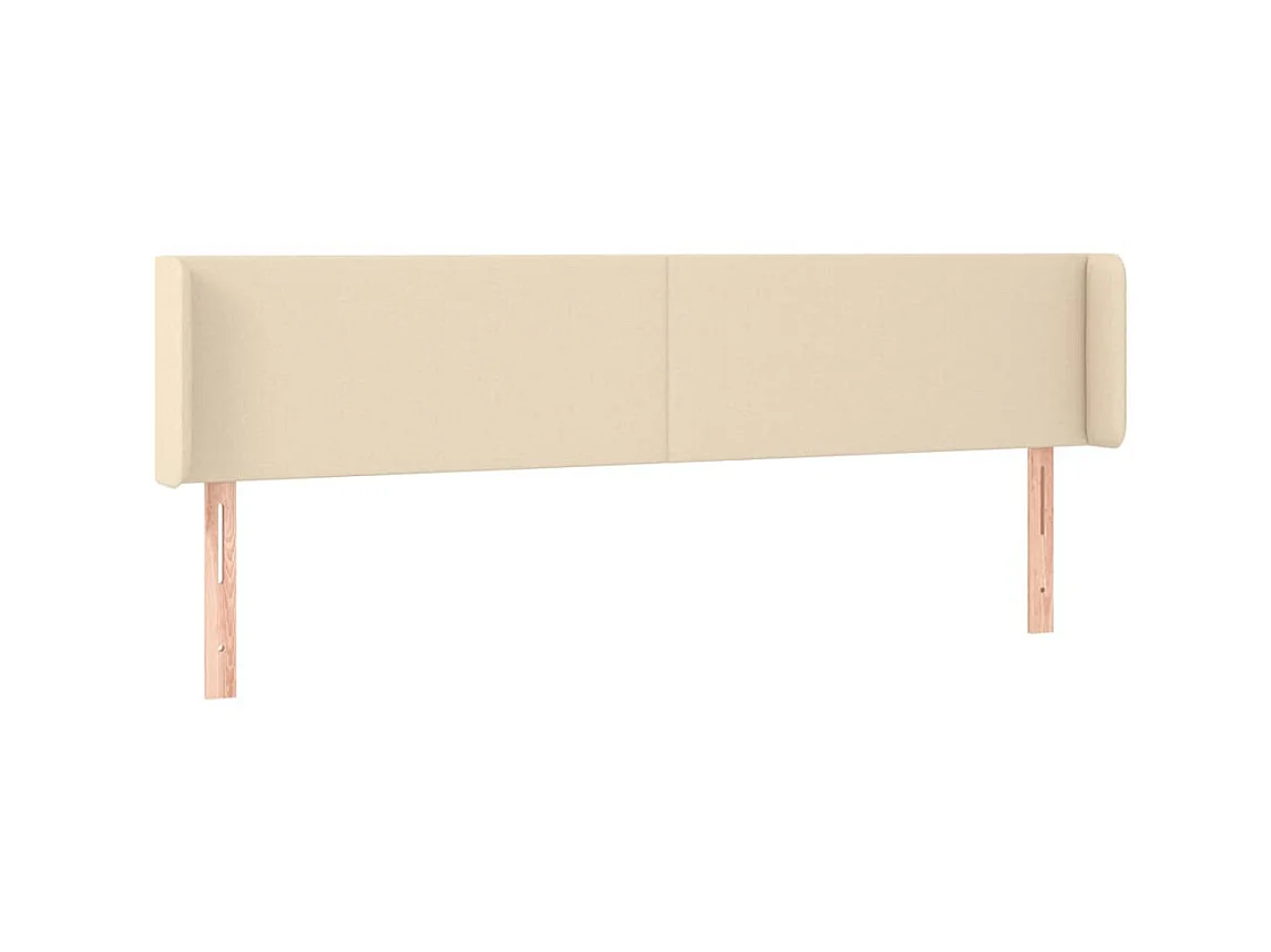 Tête de lit avec oreilles Crème 183x16x78/88 cm Tissu