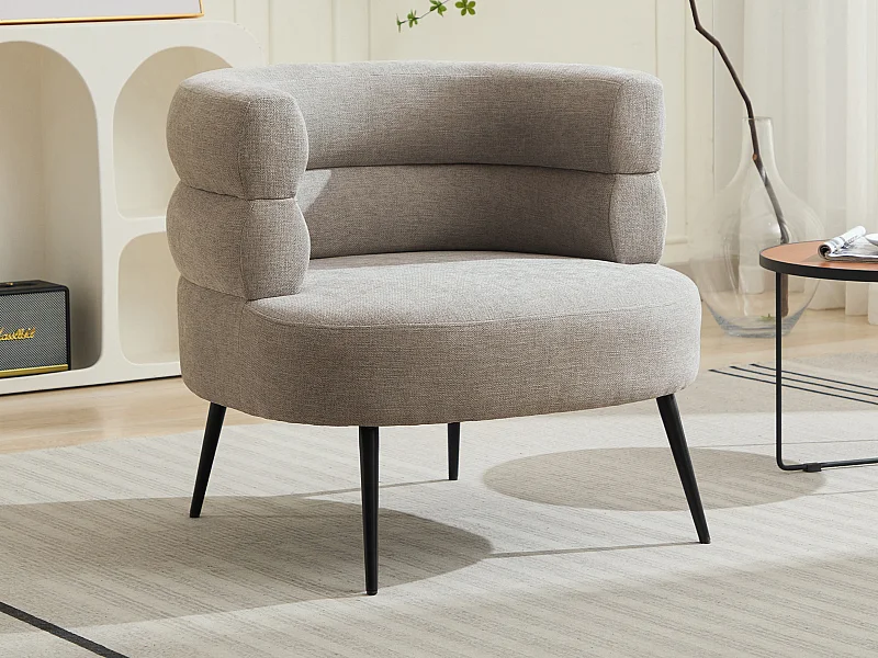 Fauteuil en tissu gris CAMEDO