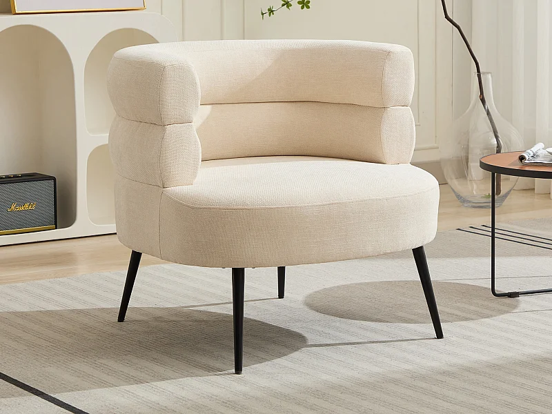 Sessel - Stoff - Beige - CAMEDO