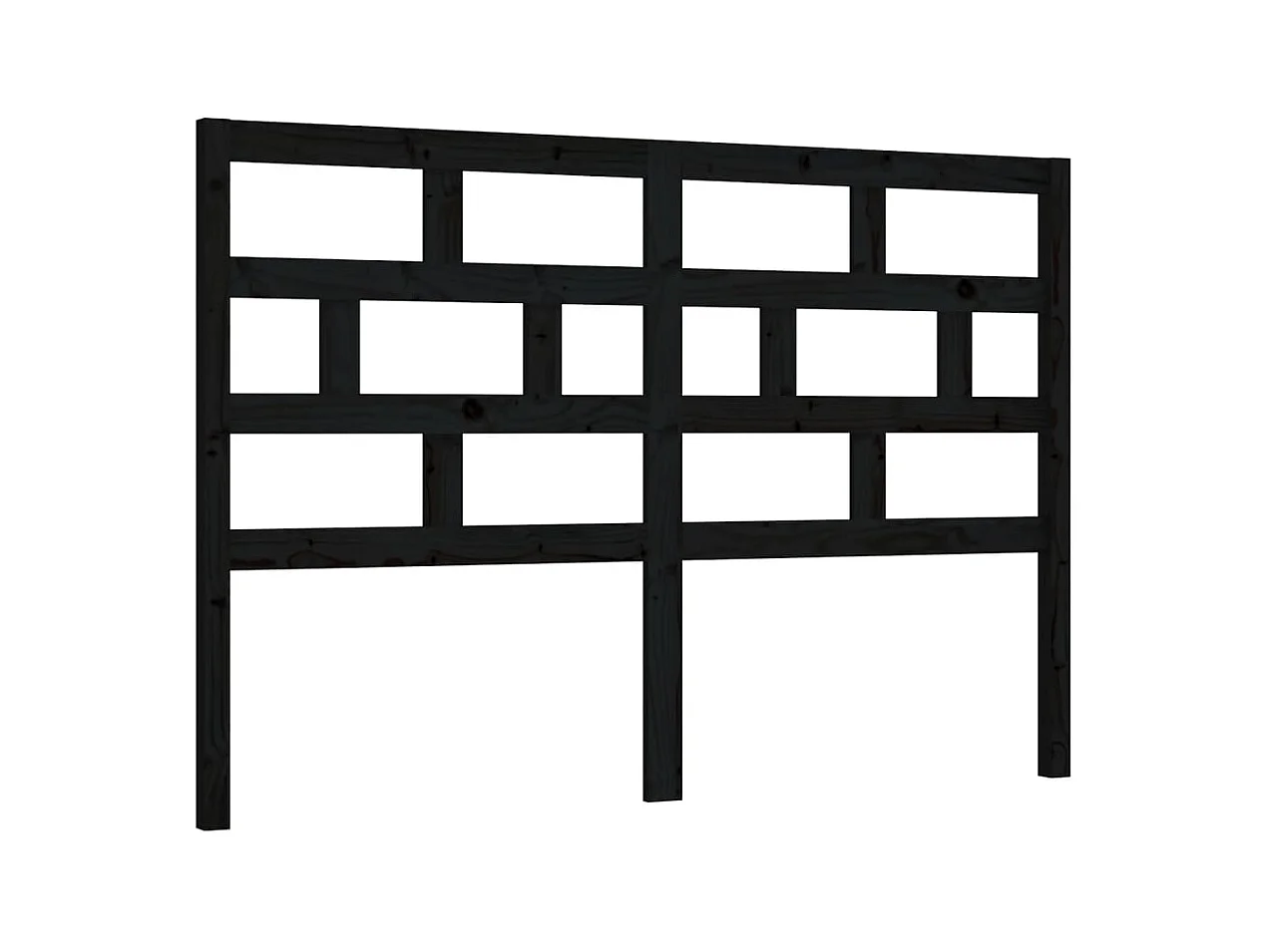 Tête de lit Noir 146x4x100 cm Bois massif de pin
