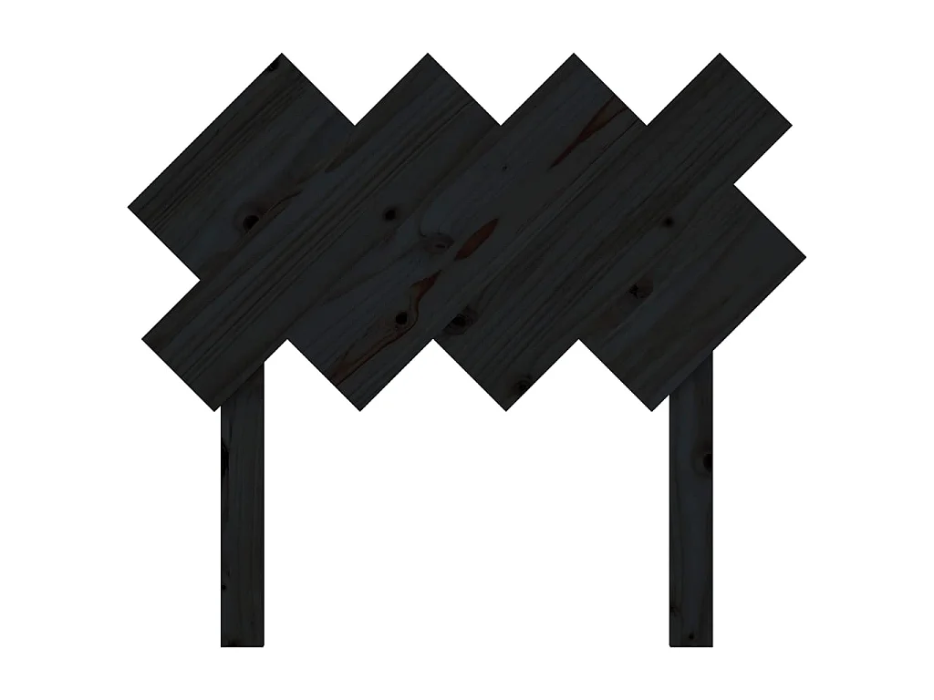 Cabecero Negro 92x3x81 cm Madera maciza de pino