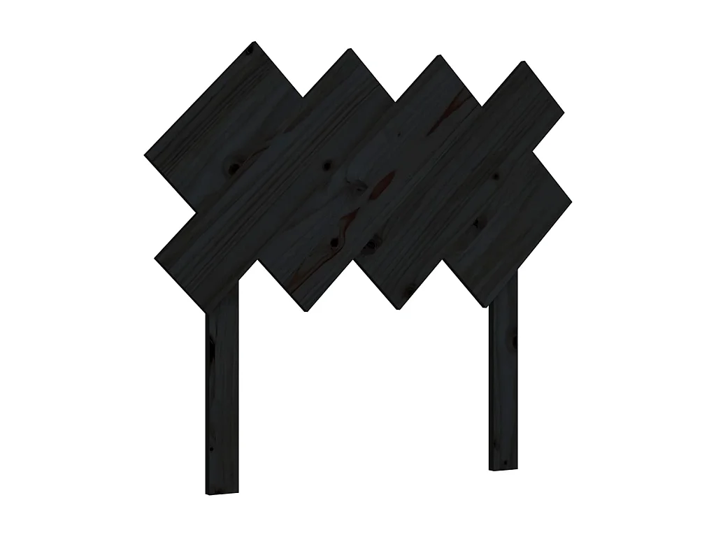 Tête de lit Noir 92x3x81 cm Bois massif de pin