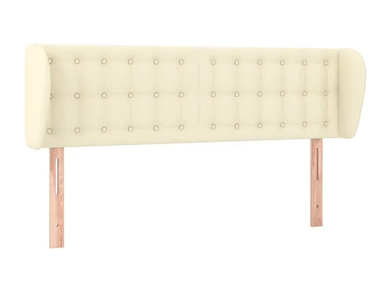 Testiera con orecchie Crema 147x23x78/88 cm Ecopelle