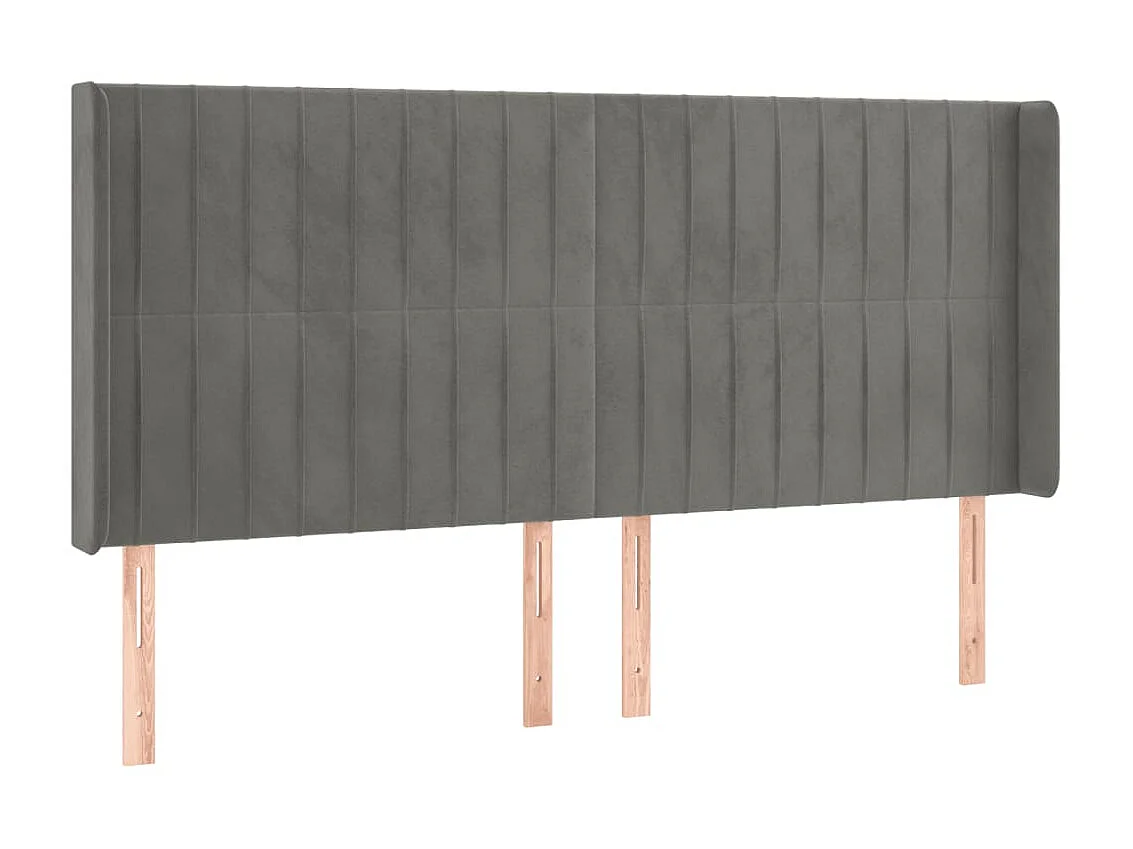 Tête de lit à LED Gris clair 203x16x118/128 cm Velours