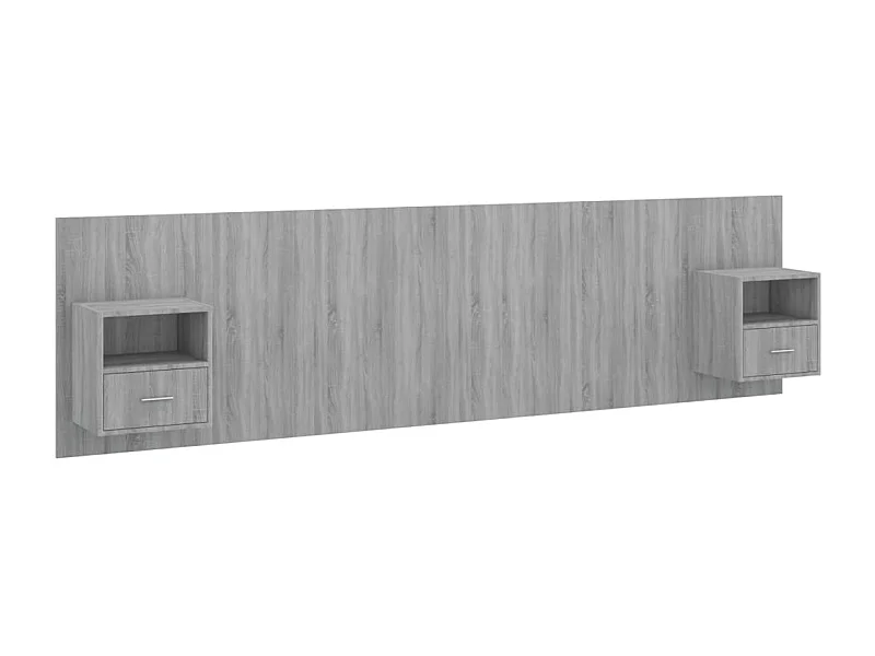 Testiera Sonoma Grey con armadi in derivati del legno