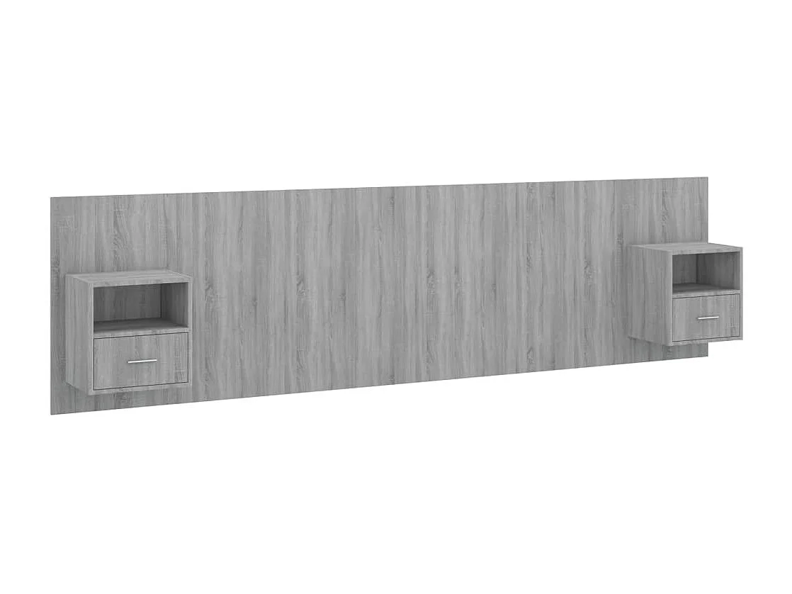 Cabecera gris Sonoma con gabinetes de madera de ingeniería