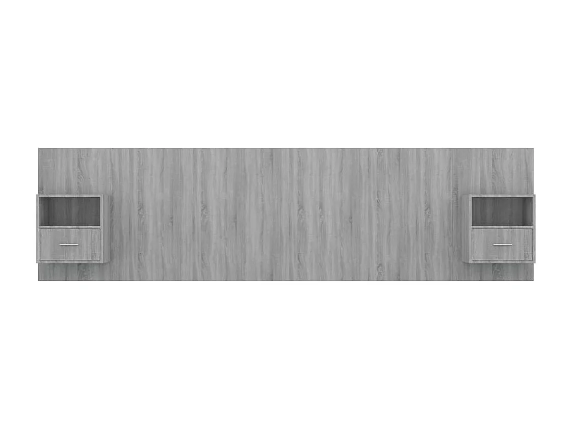 Cabecera gris Sonoma con gabinetes de madera de ingeniería