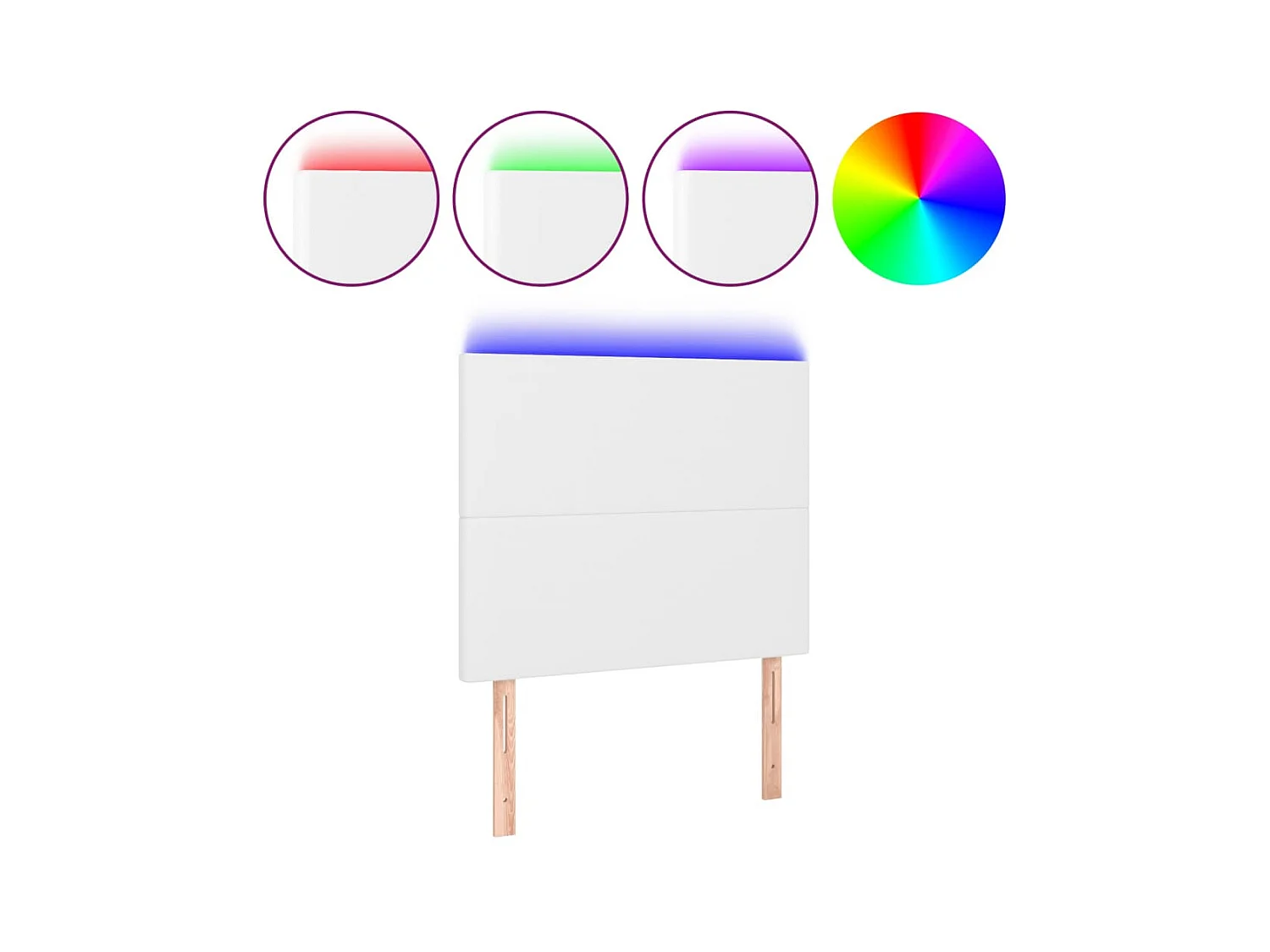 Tête de lit à LED Blanc 80x5x118/128 cm Similicuir