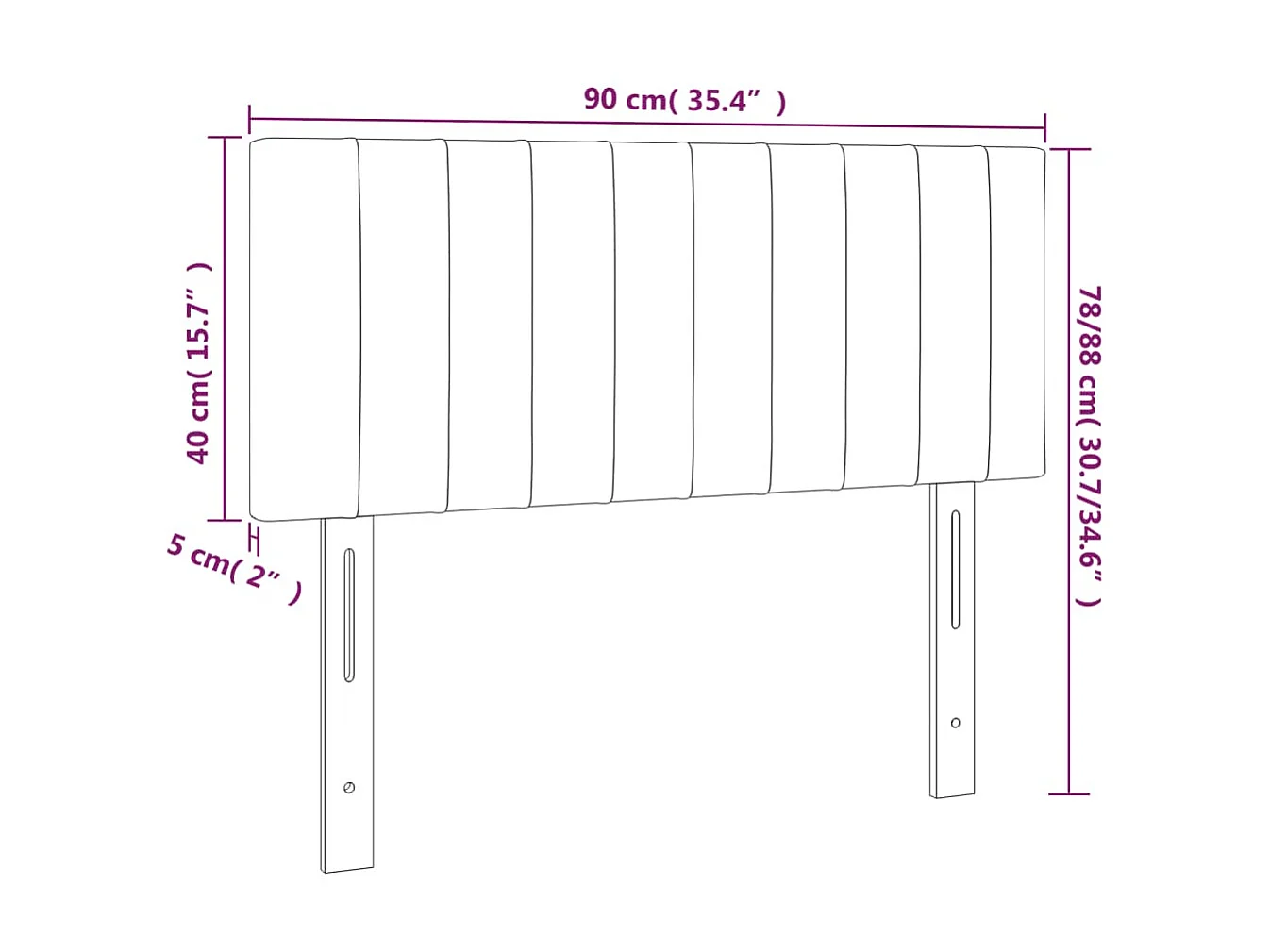 Tête de lit Vert foncé 90x5x78/88 cm Velours