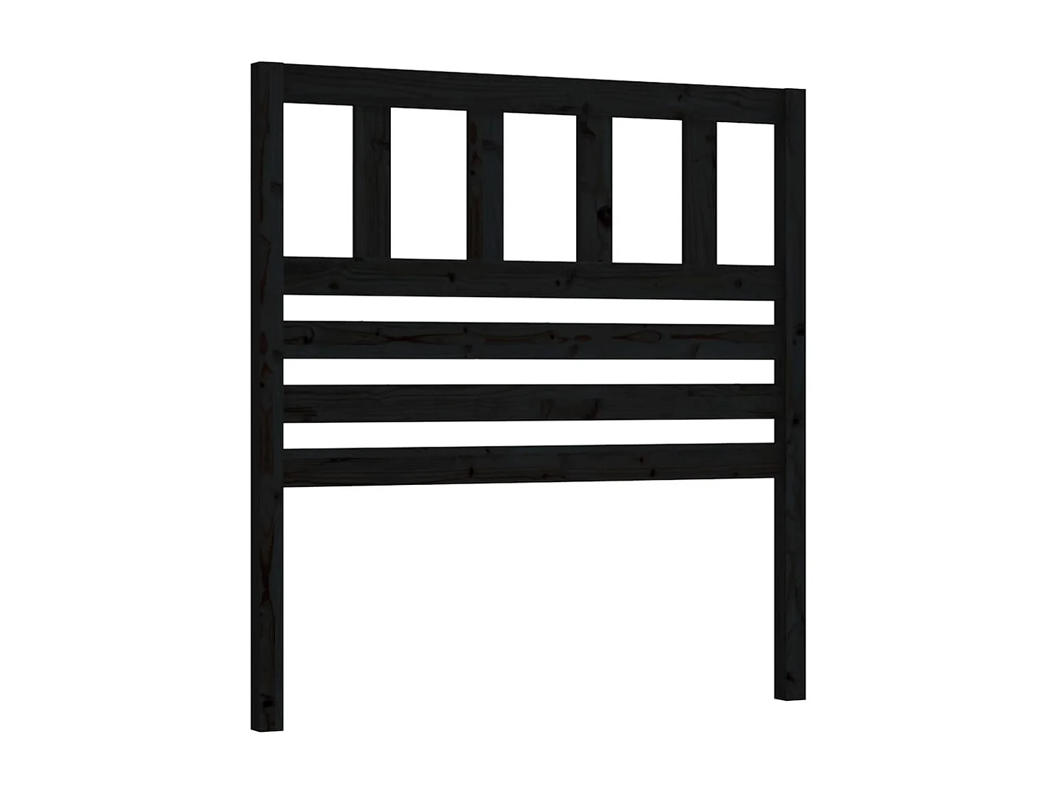 Tête de lit Noir 106x4x100 cm Bois massif de pin