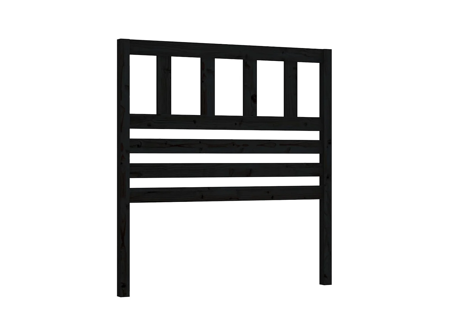 Hoofdbord Zwart 106x4x100 cm Massief grenenhout