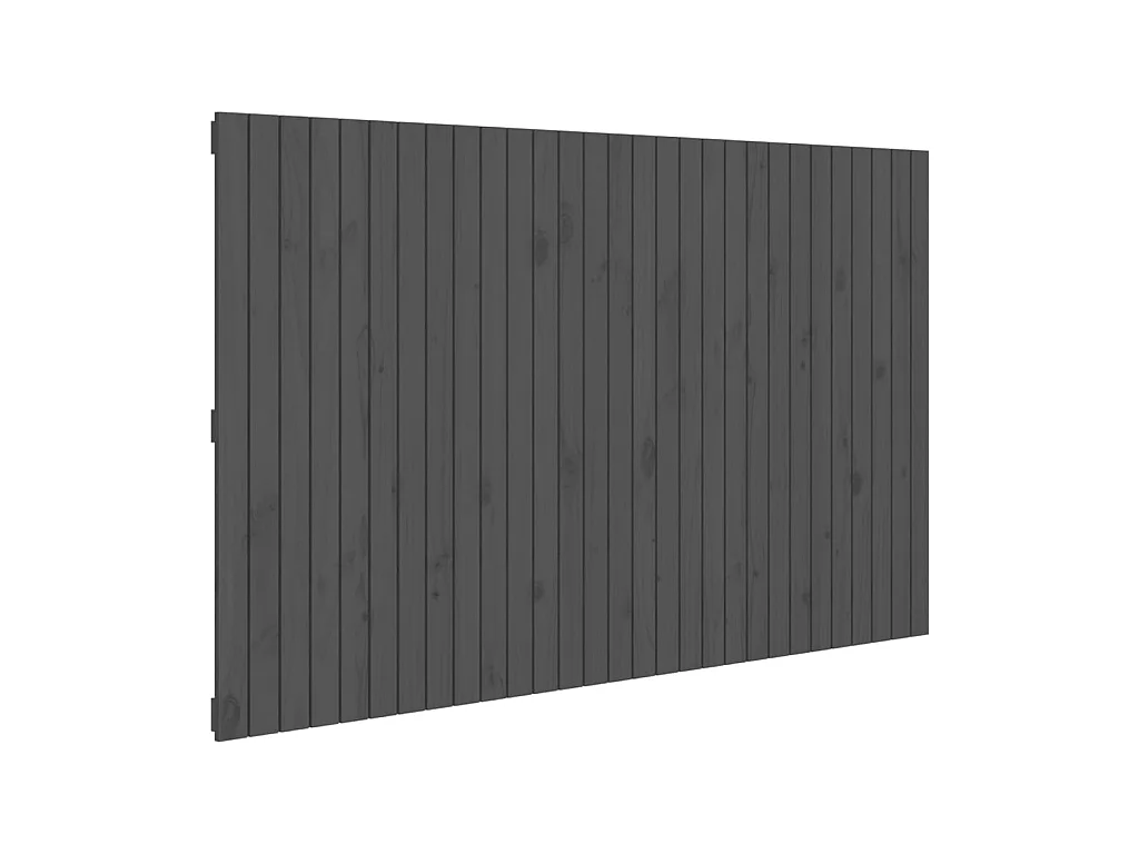 Tête de lit murale Gris 185x3x110 cm Bois massif de pin