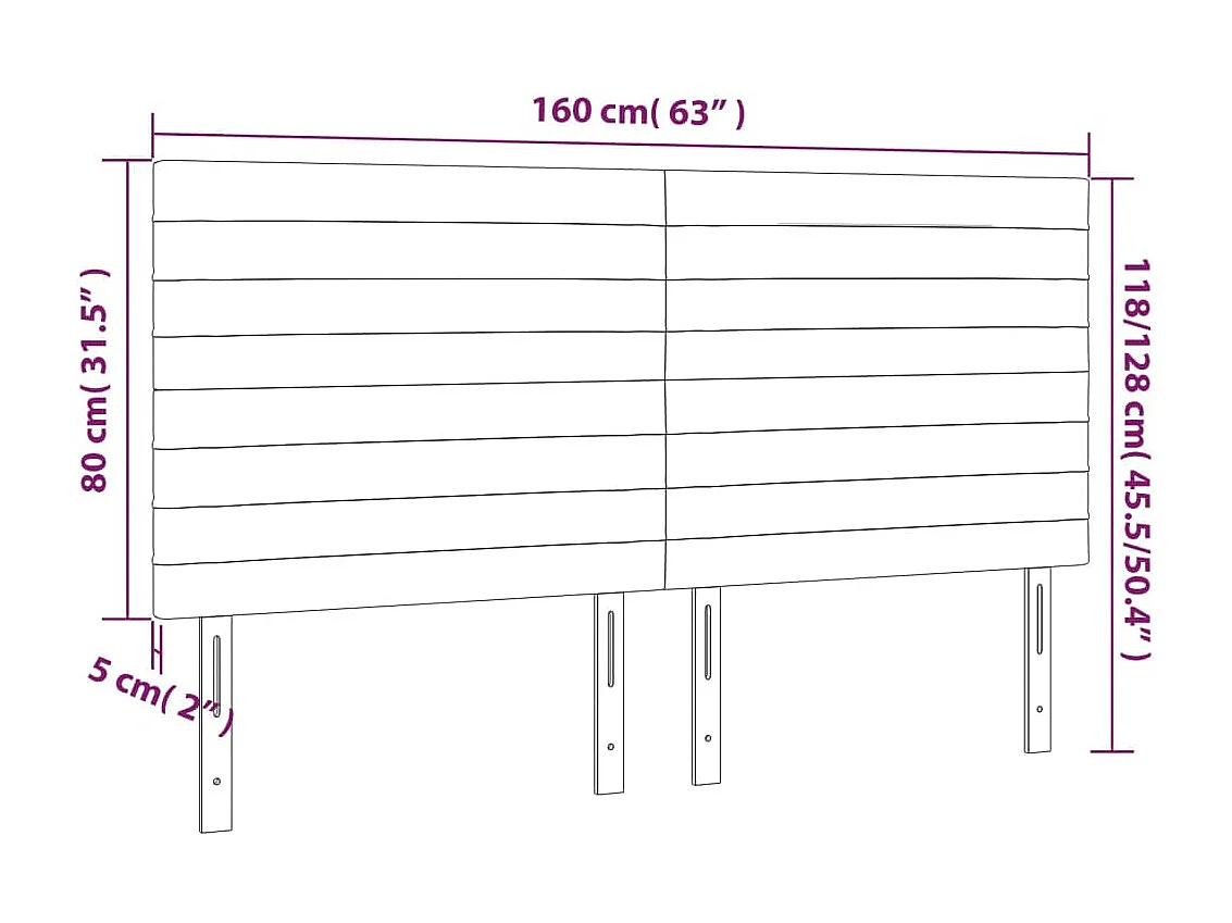 Têtes de lit 4 pcs Bleu 80x5x78/88 cm Tissu