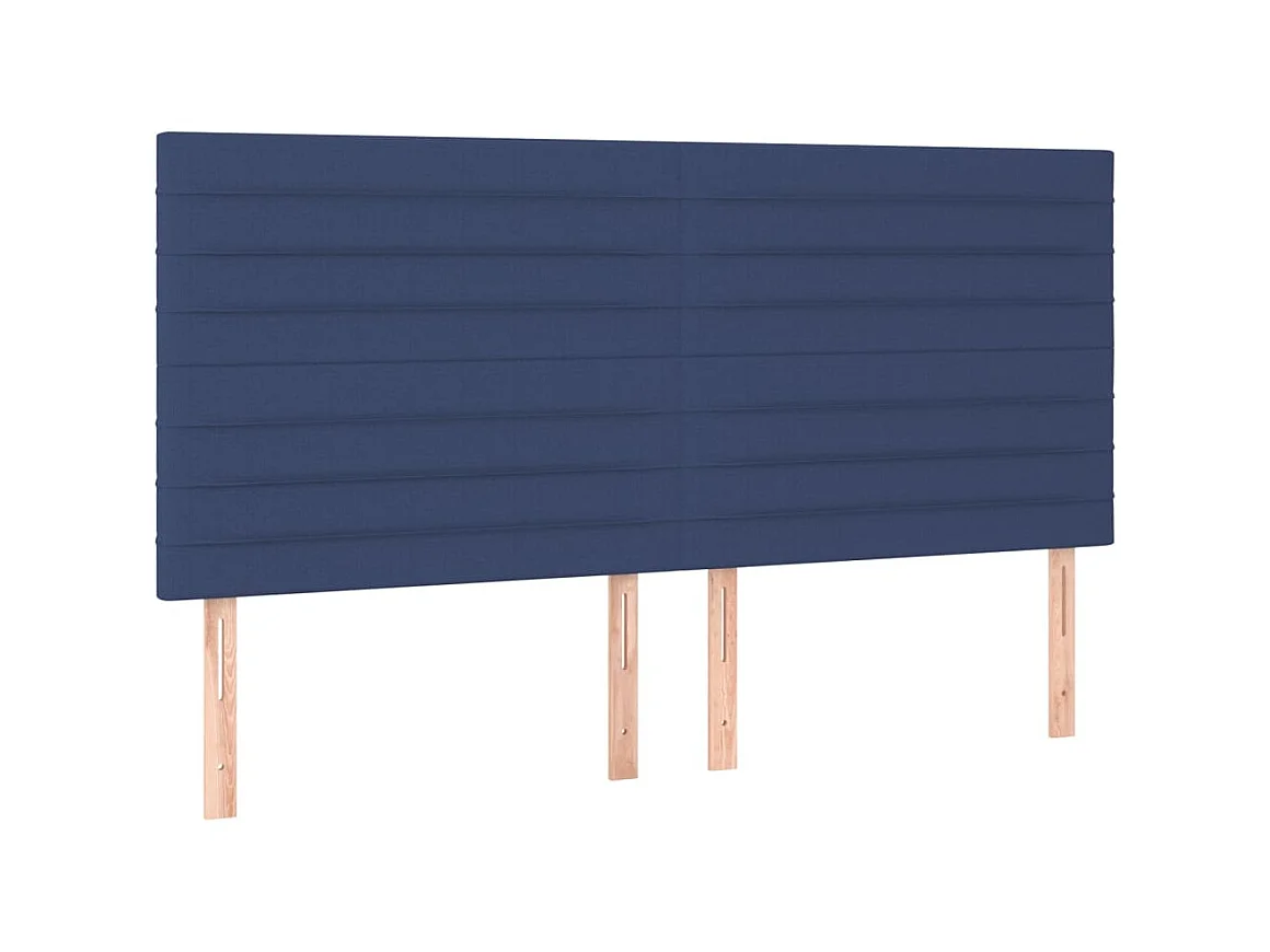 Têtes de lit 4 pcs Bleu 80x5x78/88 cm Tissu