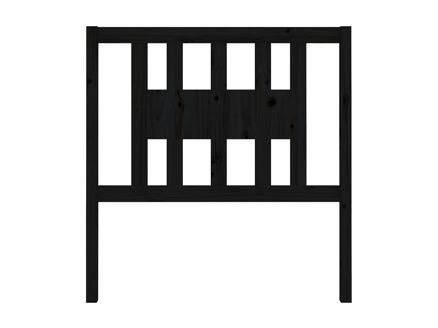 Tête de lit Noir 106x4x100 cm Bois massif de pin