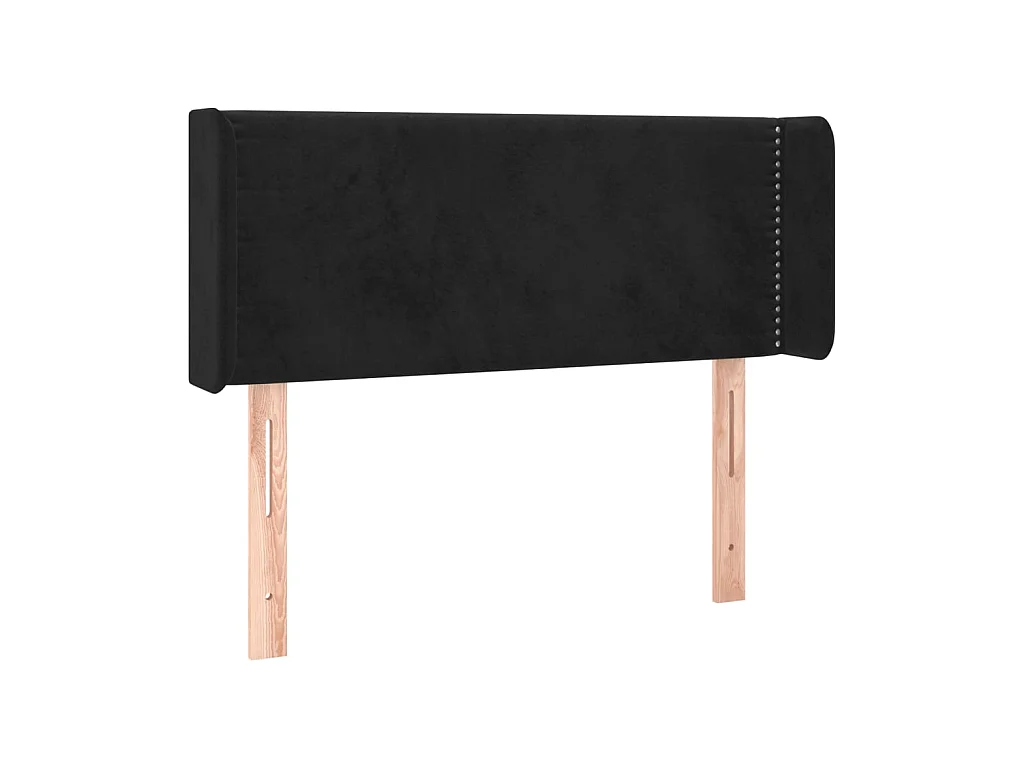 Kopfteil mit Ohren Schwarz 83x16x78/88 cm Samt