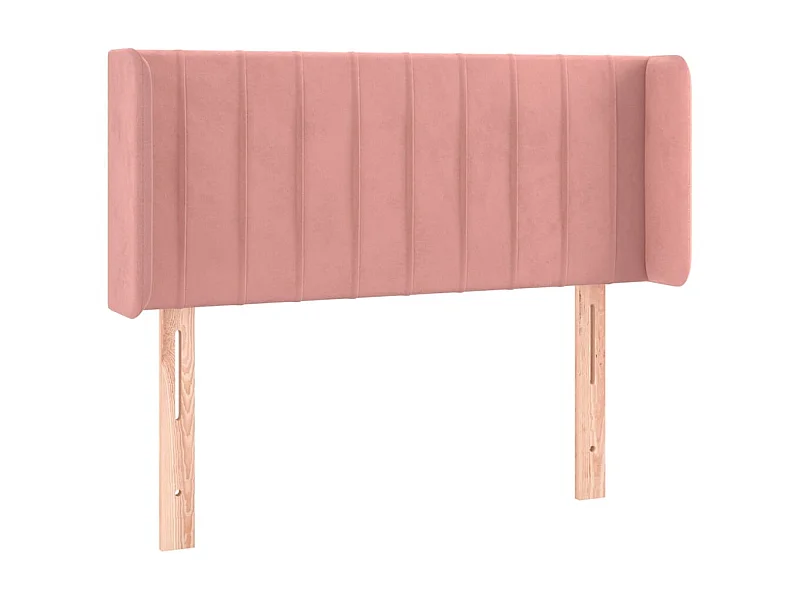 Tête de lit avec oreilles Rose 103x16x78/88 cm Velours