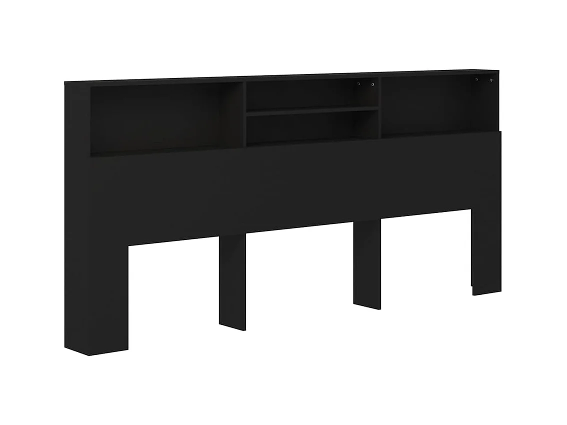 Armoire de tête de lit Noir 220x19x103,5 cm