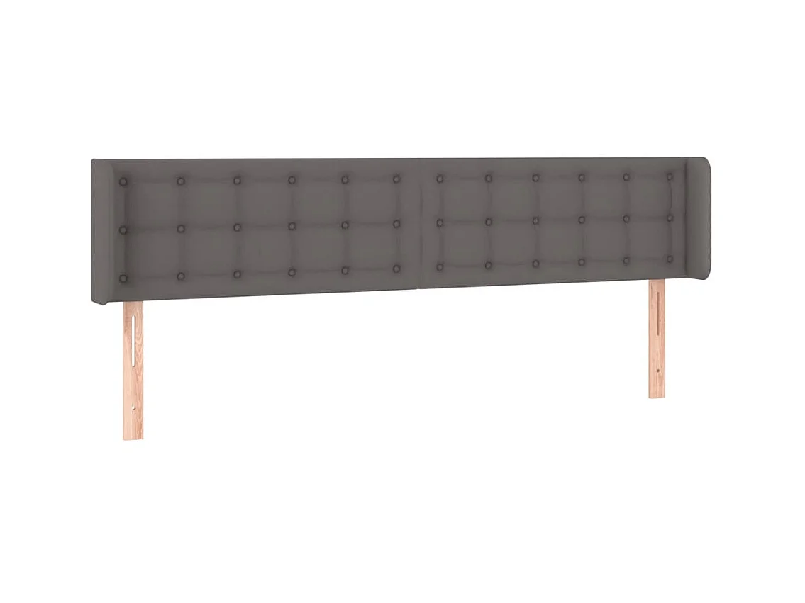 Hoofdbord met oren Grijs 203x16x78/88 cm Kunstleer
