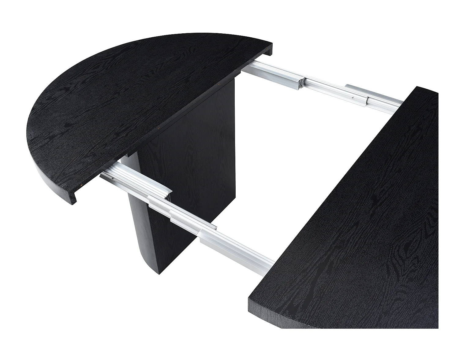 Mesa de comedor extensible 4 a 12 personas de MDF - Negro - SIDRINA