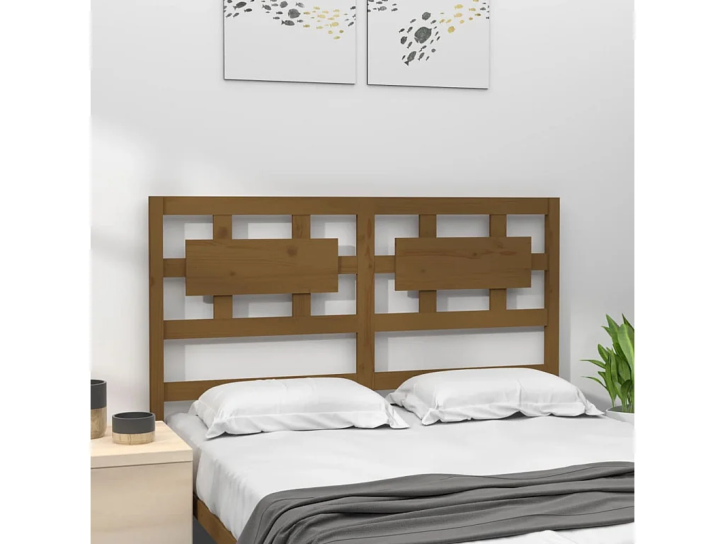 Tête de lit Marron miel 165,5x4x100 cm Bois massif de pin