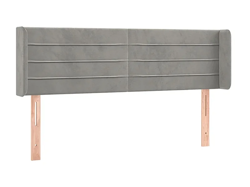 Tête de lit avec oreilles Gris clair 147x16x78/88 cm Velours