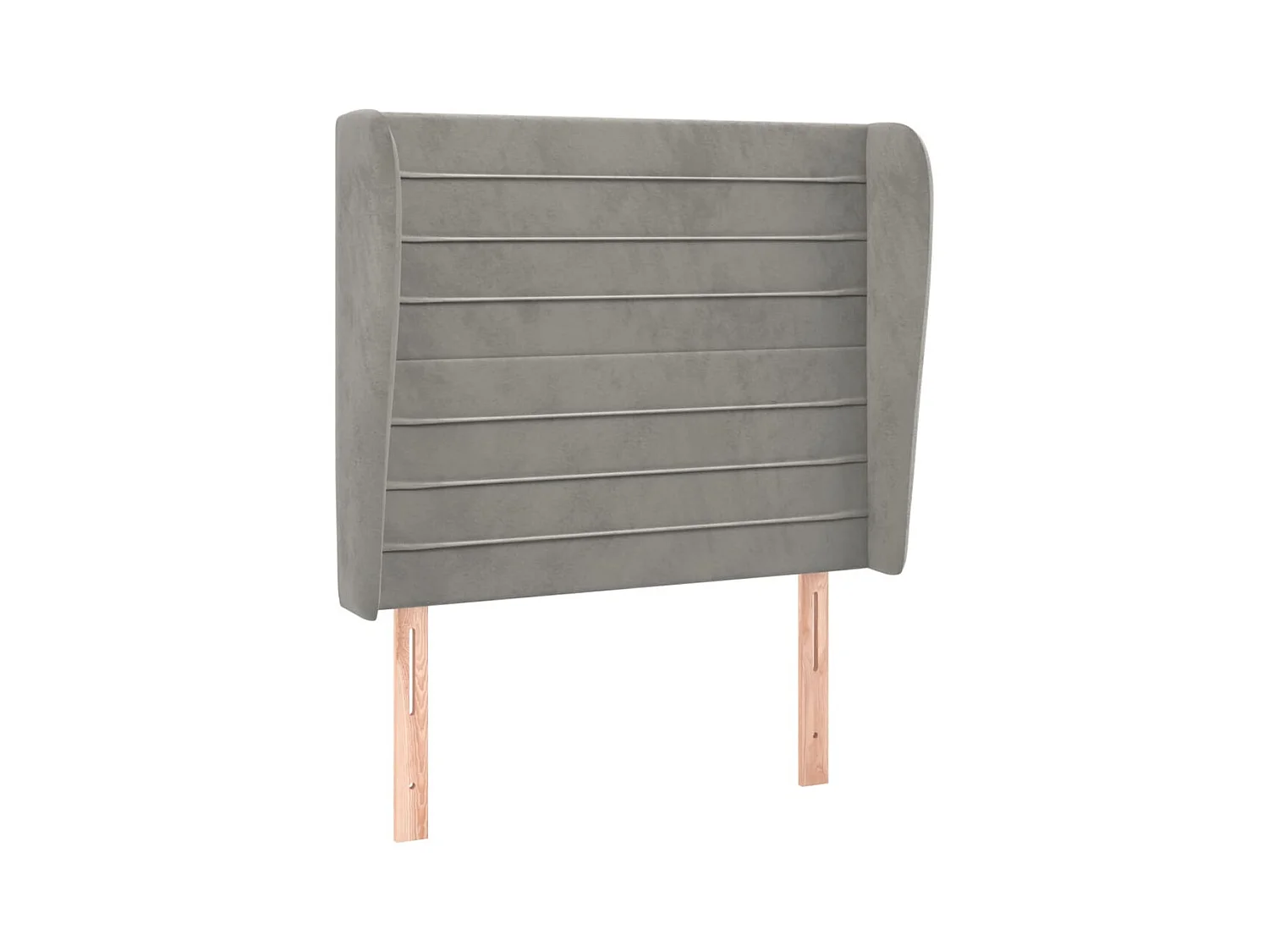 Kopfteil mit Ohren Hellgrau 83x23x118/128 cm Samt