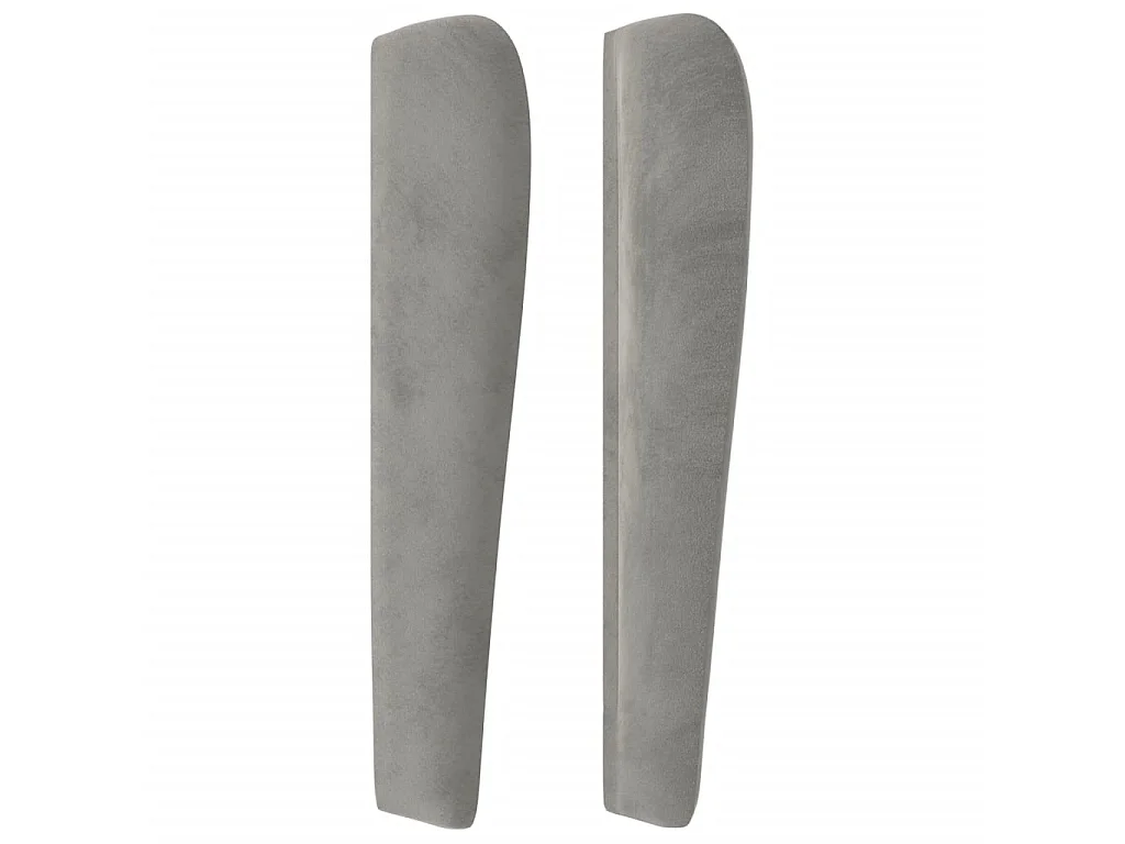 Tête de lit avec oreilles Gris clair 103x23x118/128 cm Velours