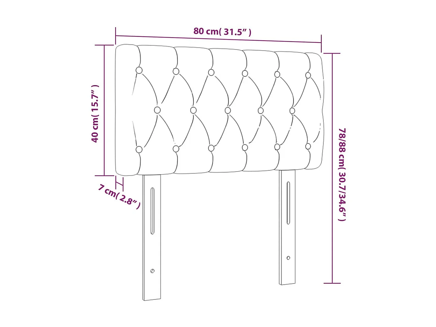 Cabeceira Cinza Claro 80x7x78/88 cm Tecido