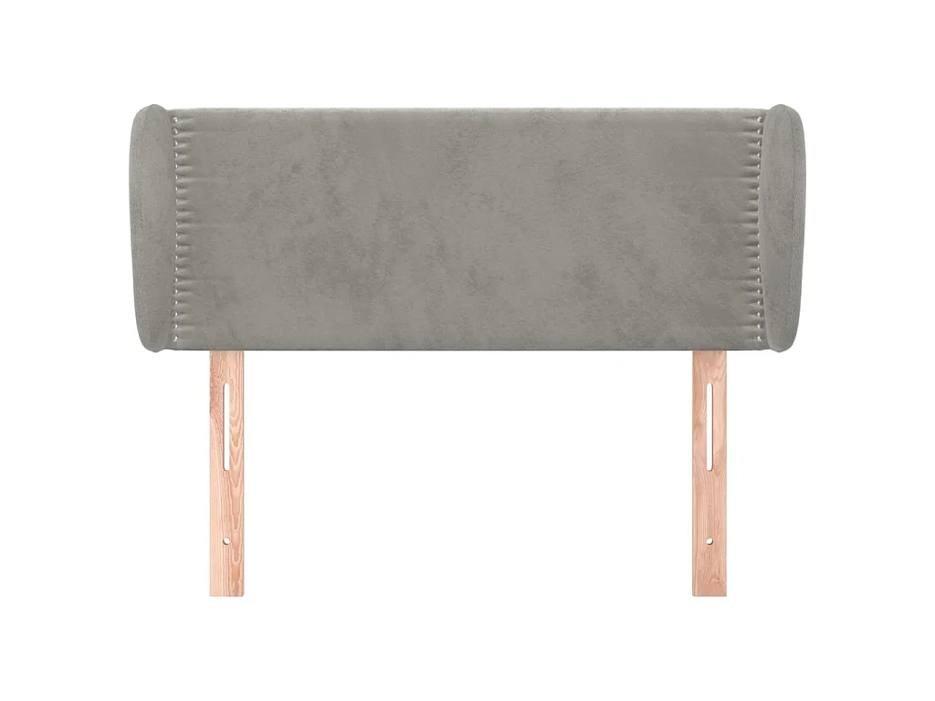 Tête de lit avec oreilles Gris clair 83x23x78/88 cm Velours