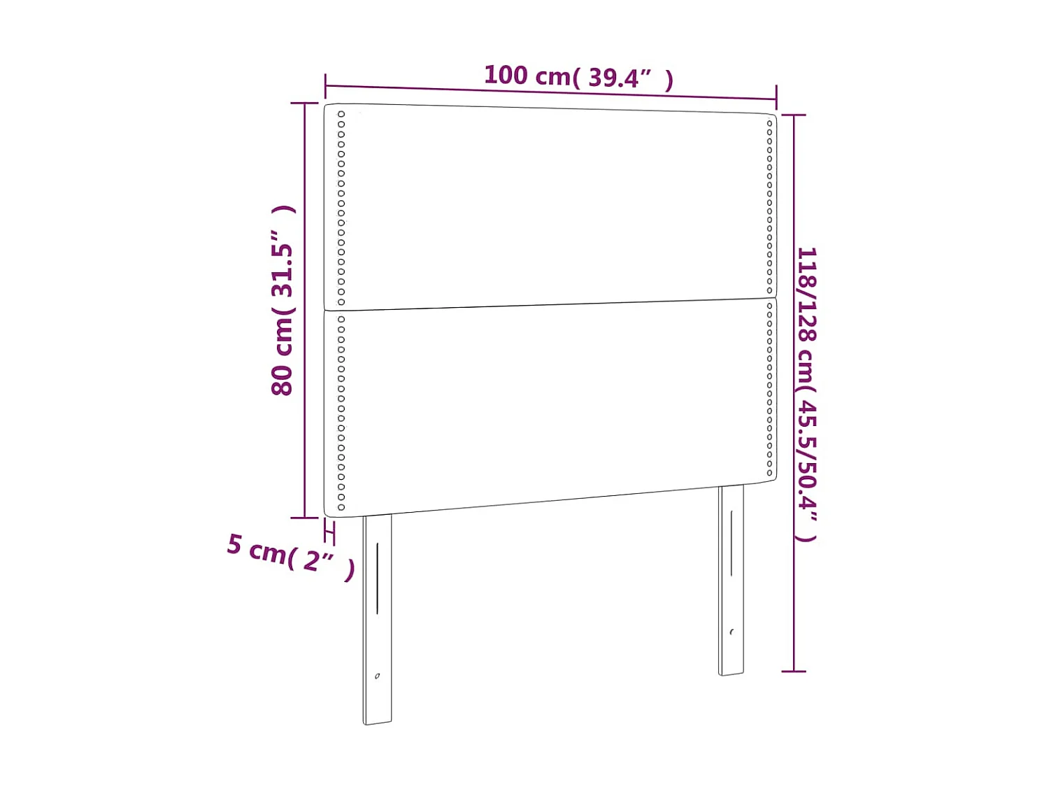 Cabeceiras 2 peças Cinza escuro 100x5x78/88 cm Tecido