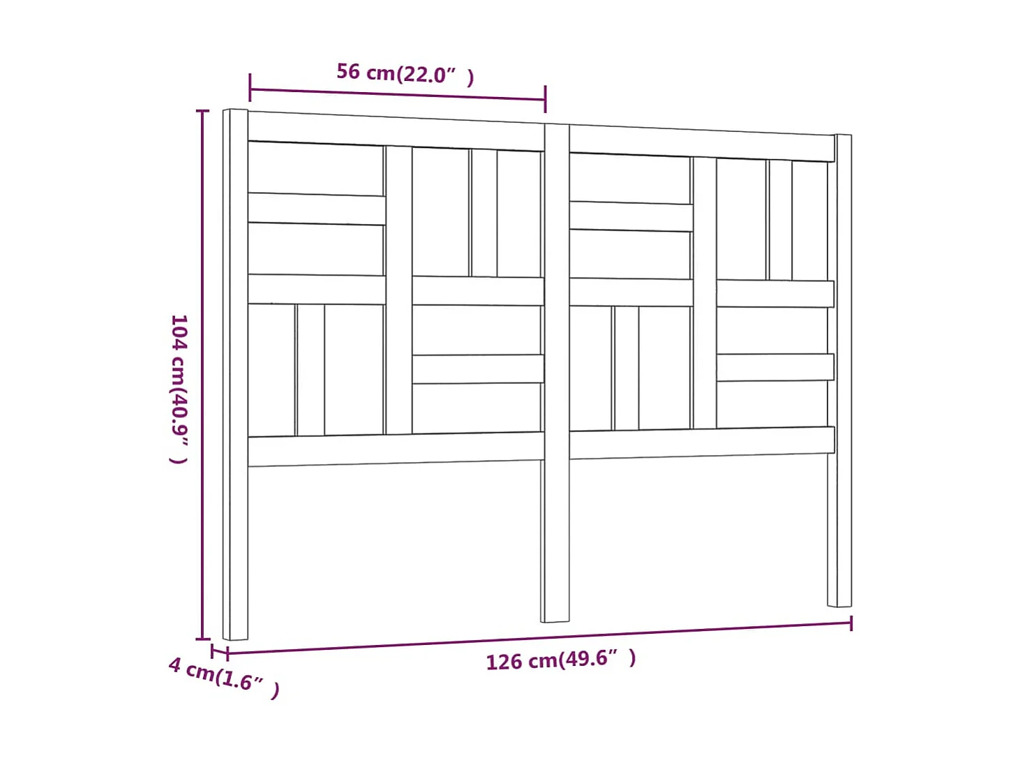 Tête de lit 126x4x104 cm Bois massif de pin