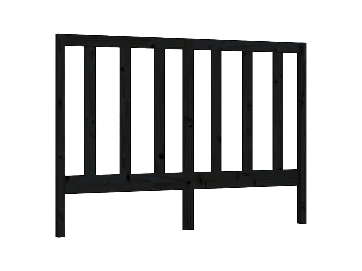 Hoofdbord Zwart 126x4x100 cm Massief grenenhout
