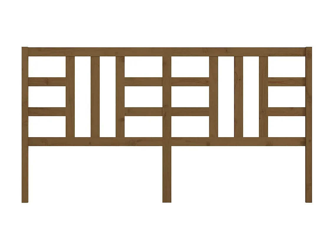 Kopfteil in Honigbraun, 206 x 4 x 100 cm, massives Kiefernholz