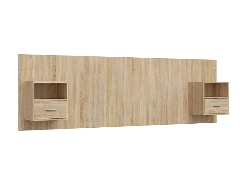 Testiera con armadietti Rovere Sonoma Multistrato